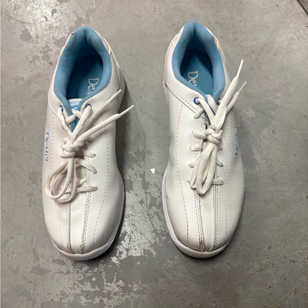 Dexter White and Blue Bowling Shoes